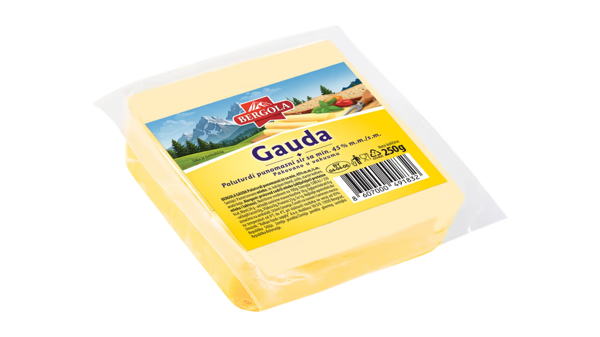 SIR GAUDA 45%MM 250G BERGOLA-slika
