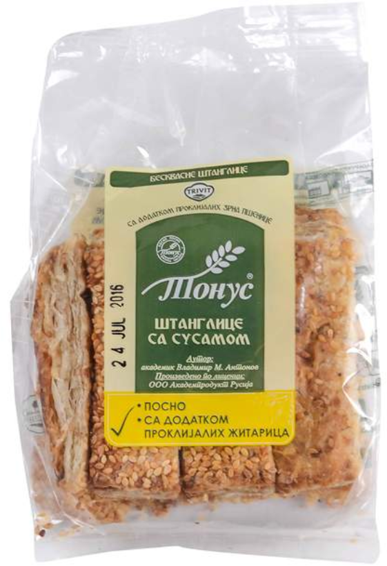 TONUS beskvasne štanglice susam 120g-slika