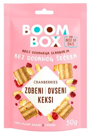 Keks ovseni brusnica Boom Box 50g-slika
