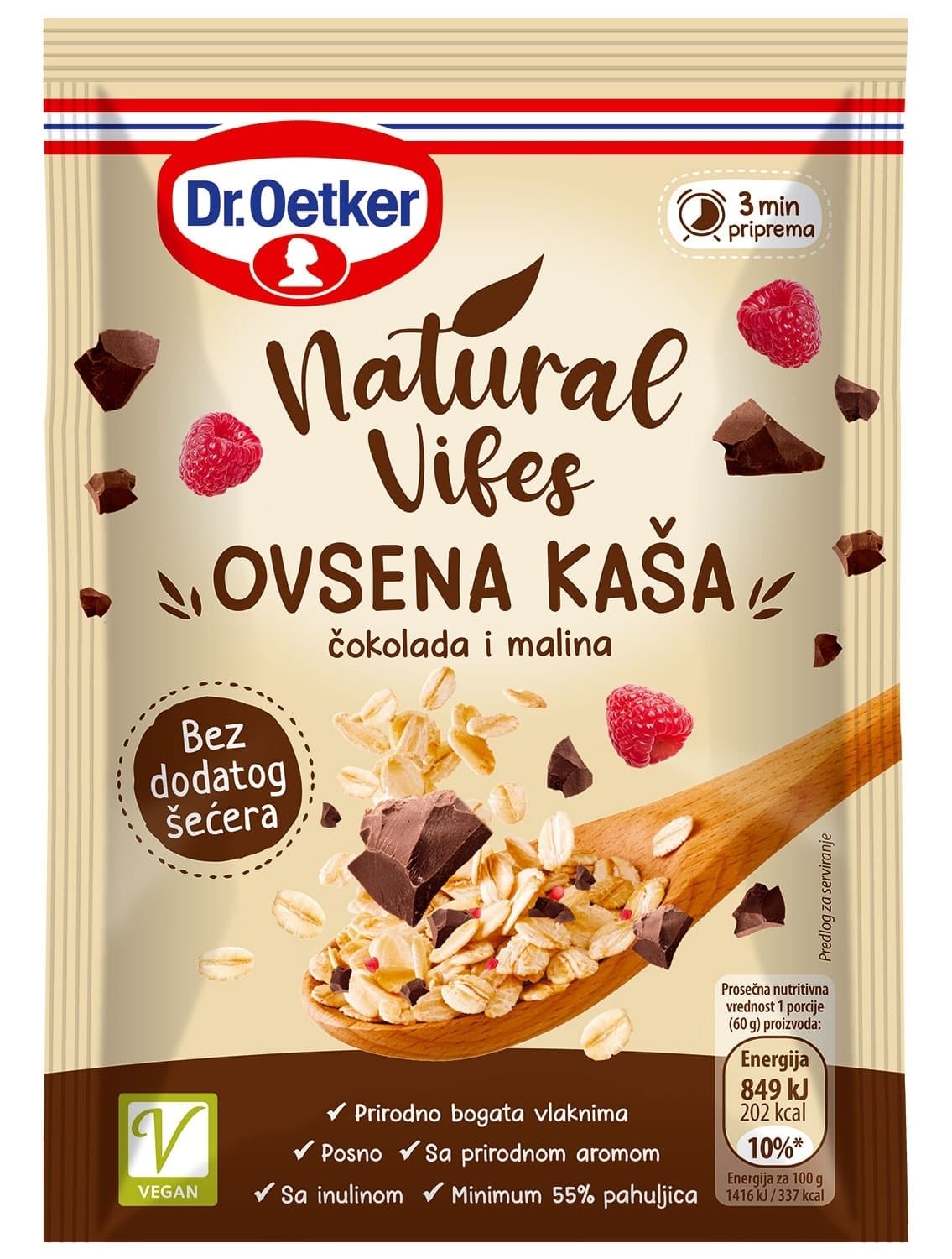 DR.OETKER ovsena kaša čokolada malina 60g-slika