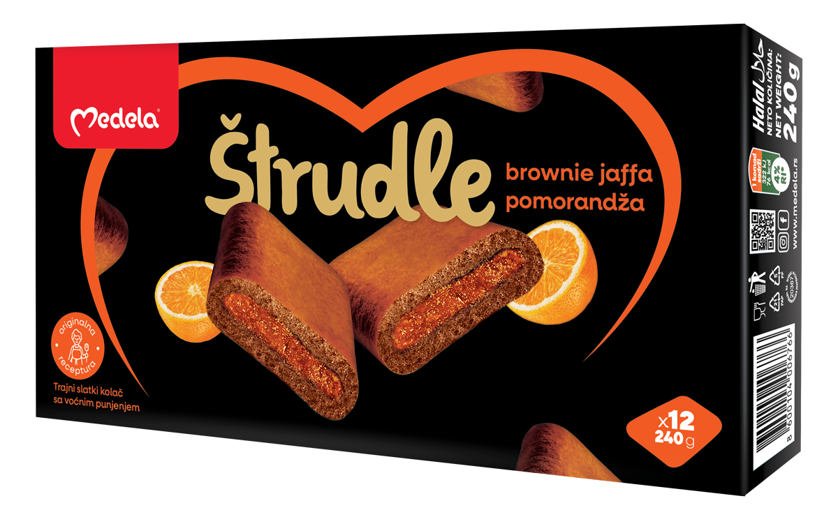 Štrudle MEDELA brownie jaffa pomorandža 240g-slika