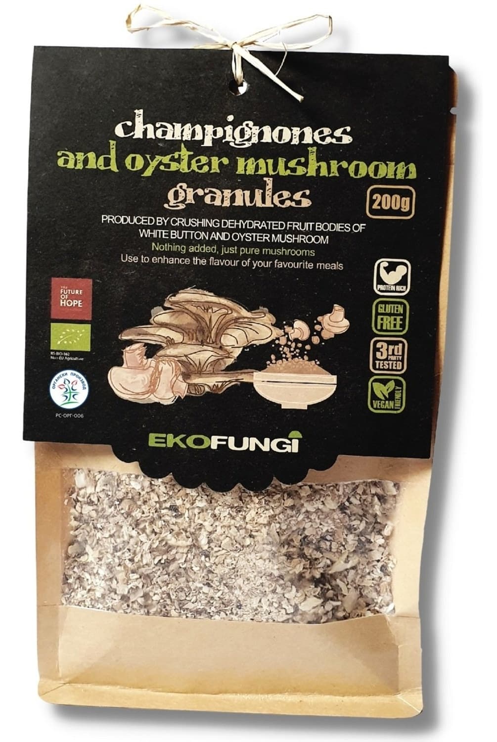 EKOFUNGI granule šampinjona i bukovače bez glutena 200g-slika