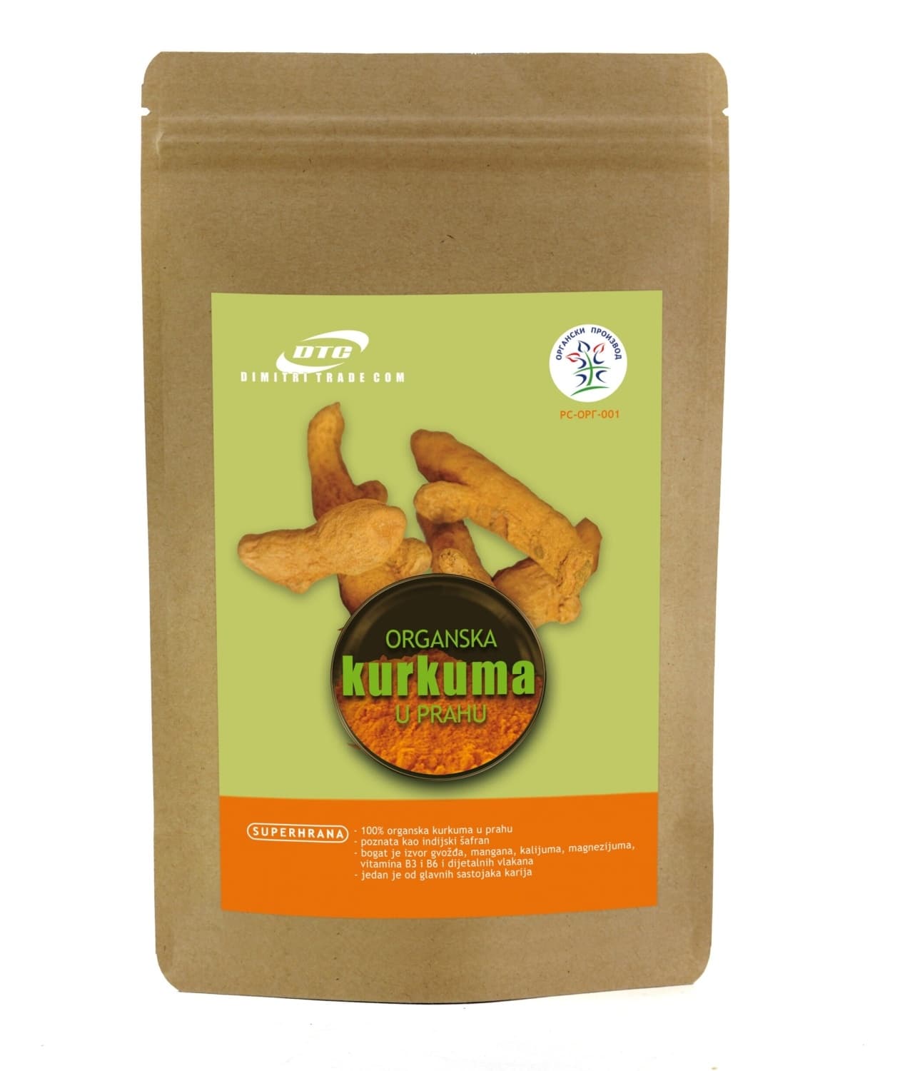 DTC organska kurkuma u prahu 200g-slika