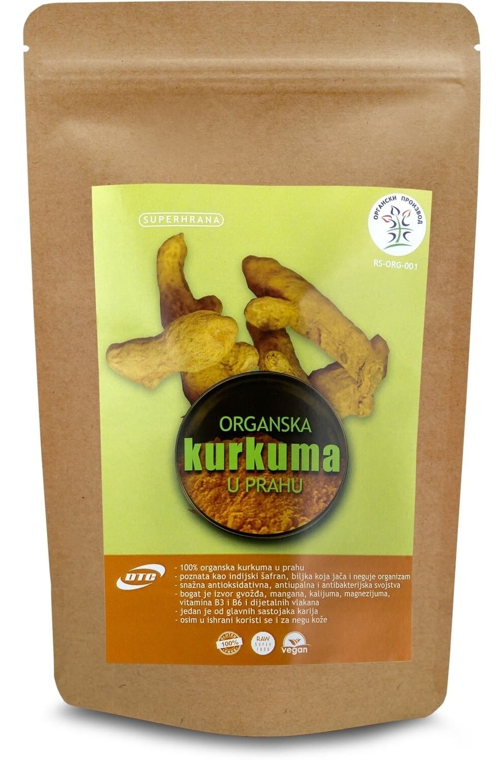 DTC organska kurkuma u prahu 100g-slika
