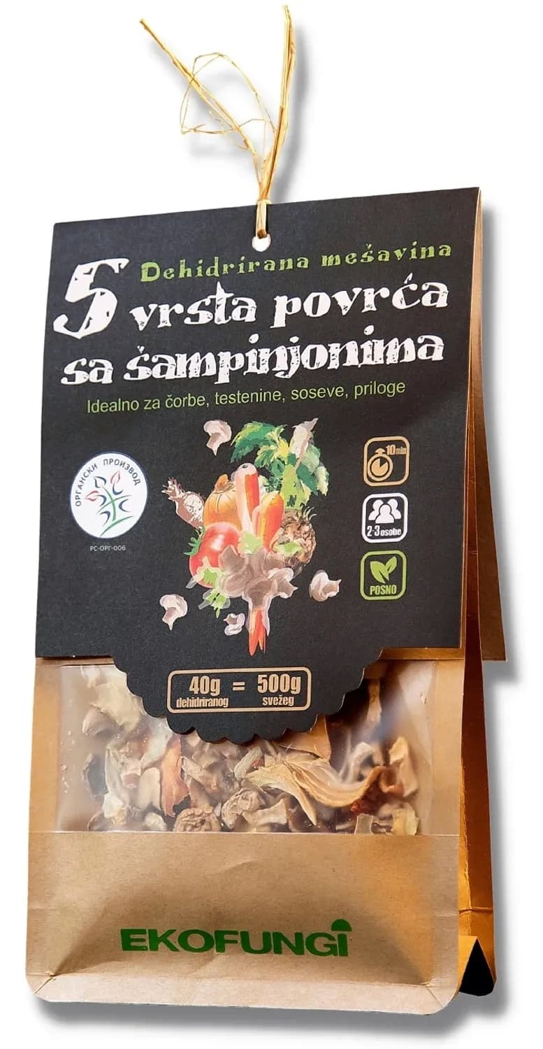 EKOFUNGI Gourmet mix organske pečurke i povrće bez glutena 40g-slika