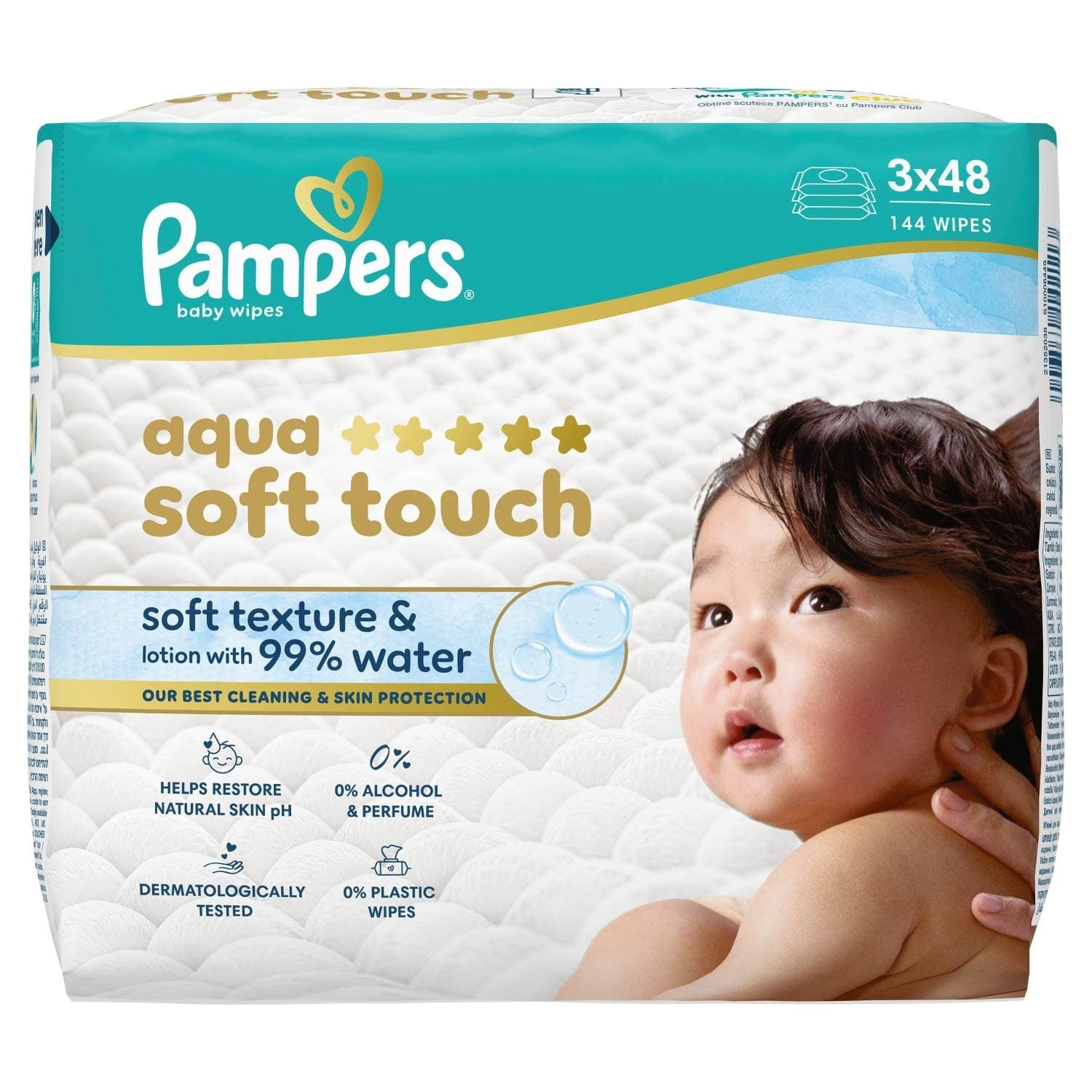 Vlažne maramice PAMPERS Aqua soft touch 3x48kom-slika