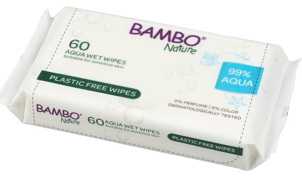 Vlažne maramice BAMBO nature aqua 99% voda 60kom-slika