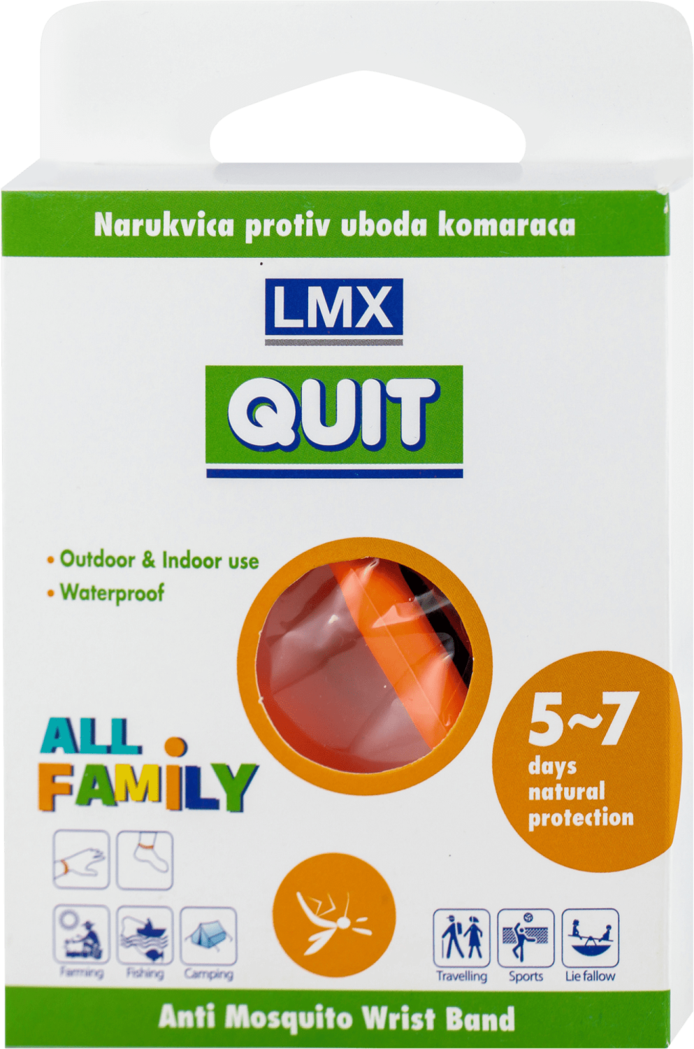 LMX narukvica protiv uboda komaraca narandžasta 1kom-slika