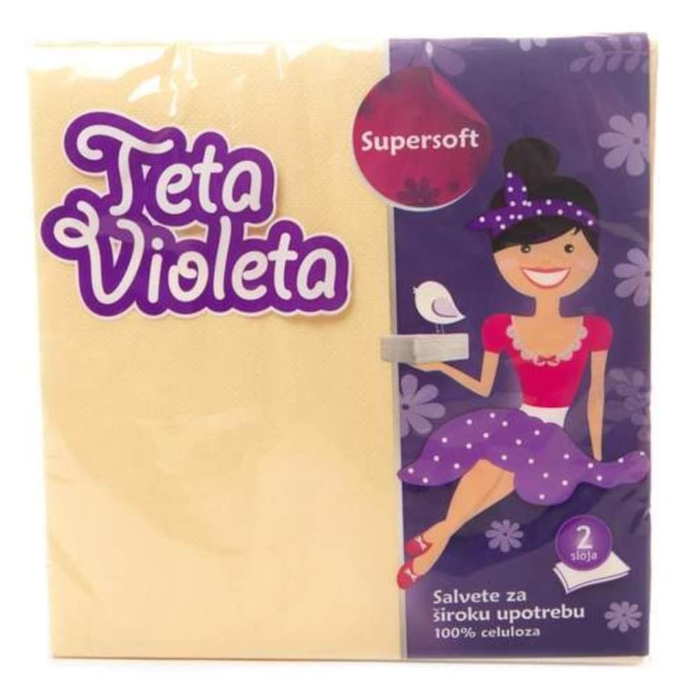 Salvete VIOLETA Super soft bež 2sloja 25kom-slika