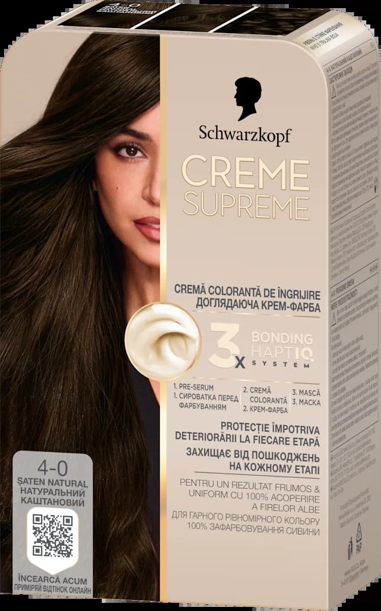 SCHWARZKOPF Creme Supreme farba za kosu 4-0 saten natural-slika