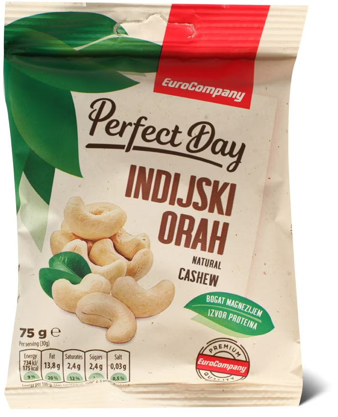 Indijski orah EUROCOMPANY sirovi 75g-slika
