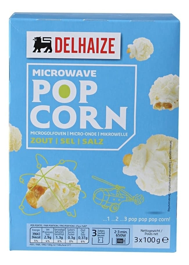 Pop Corn Delhaize slane kok.mikrot.3x90g-slika