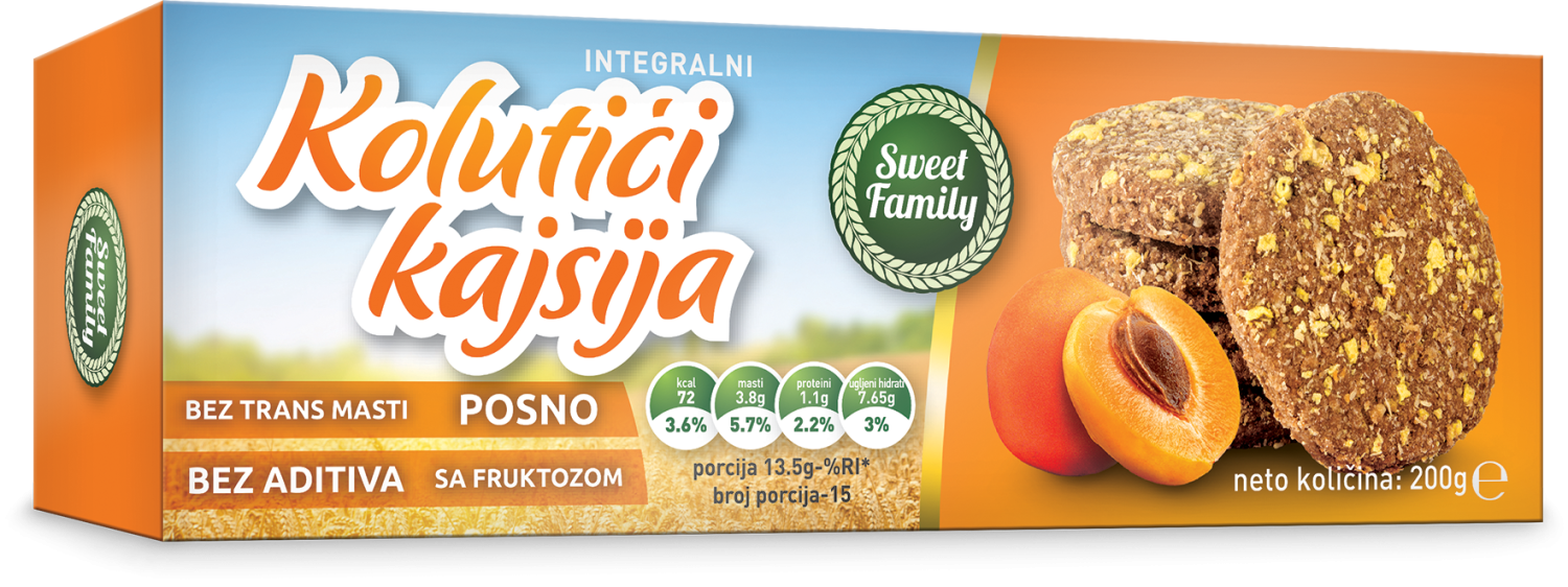 Keks SWEET FAMILY kolutići kajsija 200g-slika