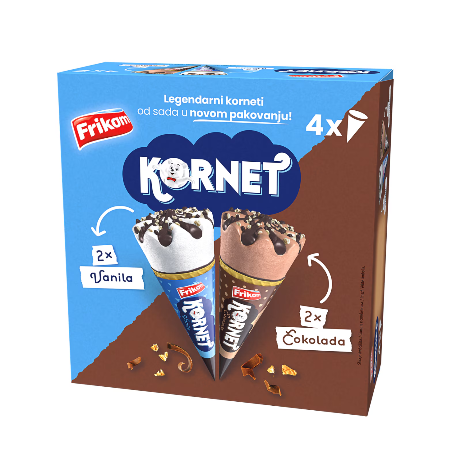 Sladoled FRIKOM kornet multipack 4x120ml-slika