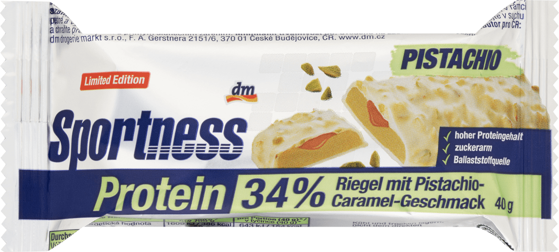 Proteinska štanglica SPORTNESS pistaći i karamela 40g-slika