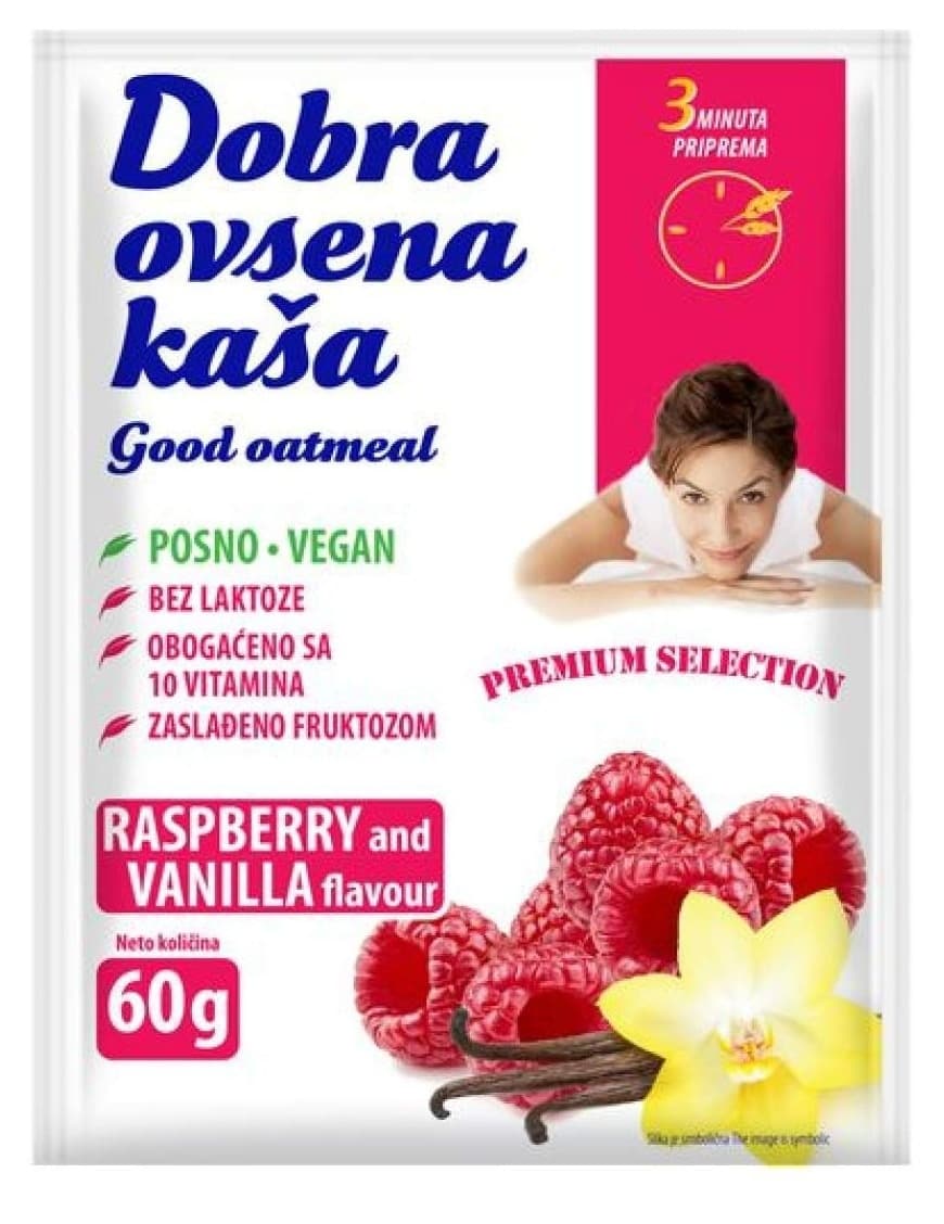 Dobra ovsena kasa malina i vanila 60g-slika