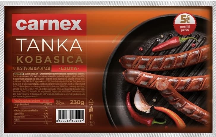 Tanka kobasica Carnex 230g-slika