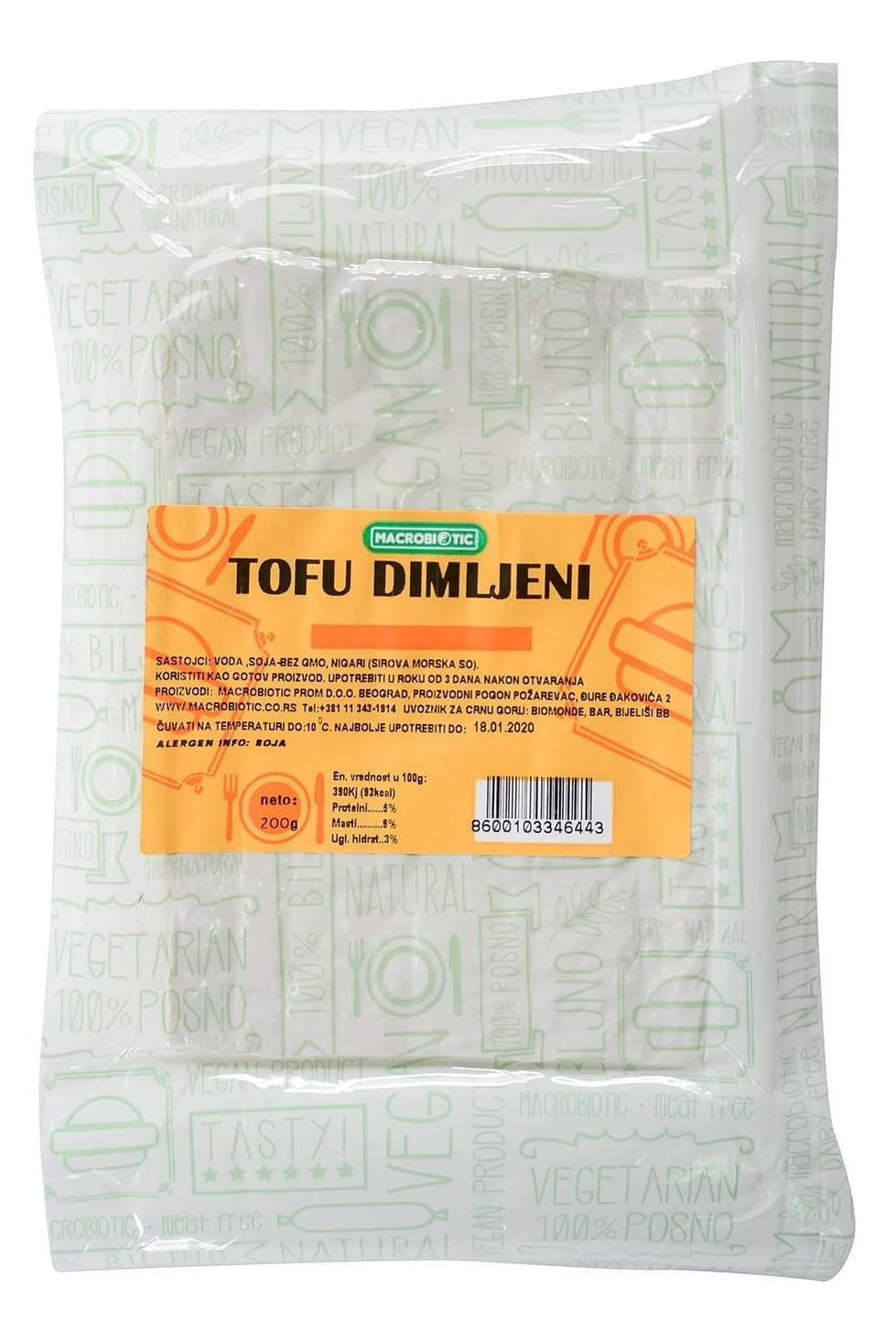 MACROBIOTIC dimljeni tofu sir 200g-slika