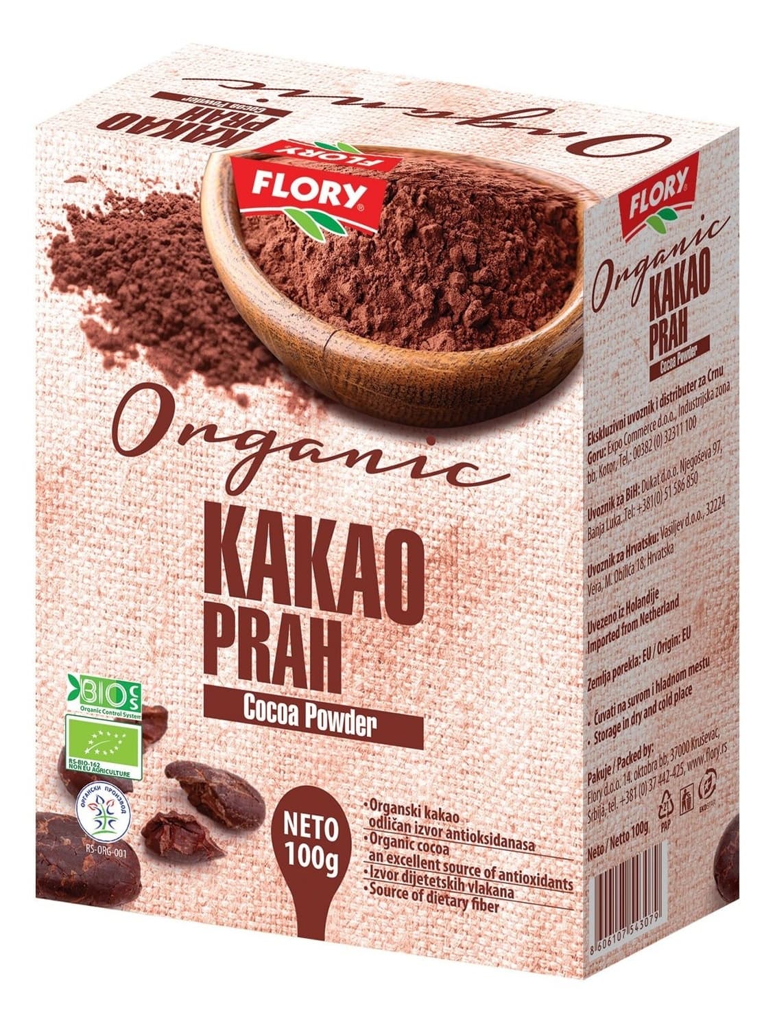 Kakao prah FLORY organic 100g-slika
