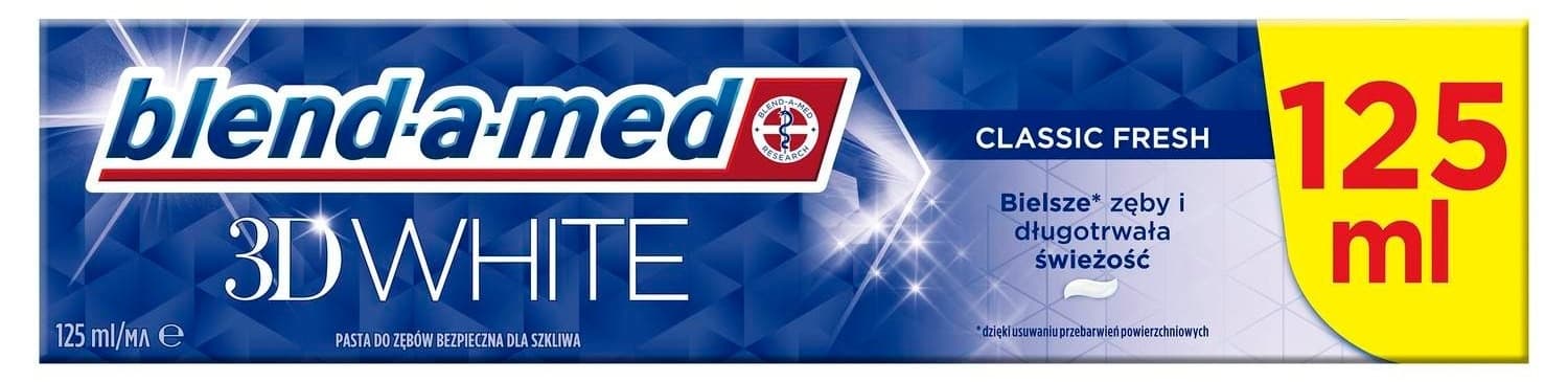 Pasta BLEND-A-MED 3D white classic fresh 125ml-slika