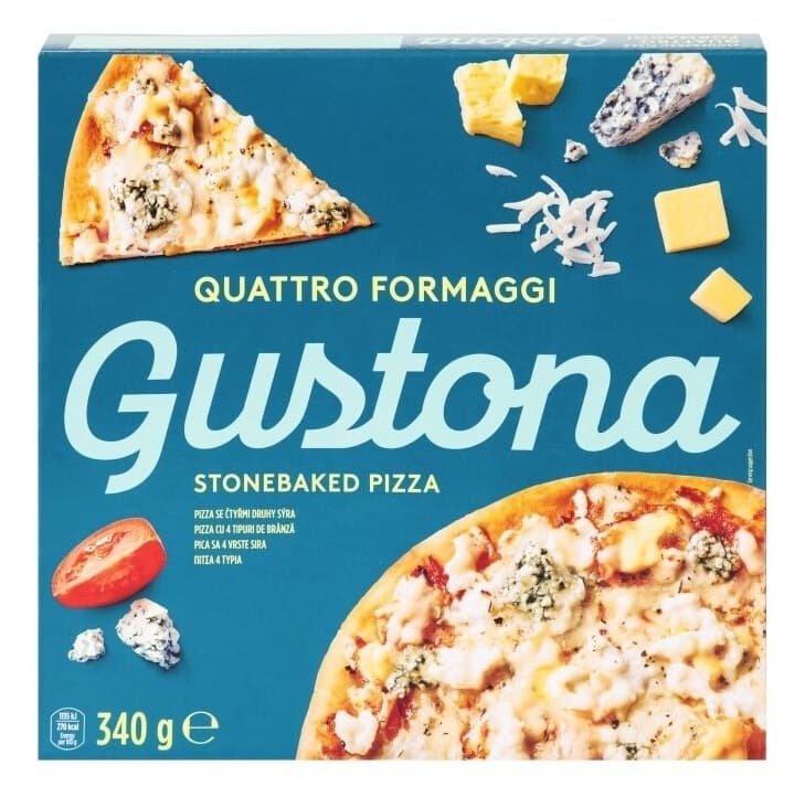 Pica GUSTONA 4 vrste sira 340g-slika