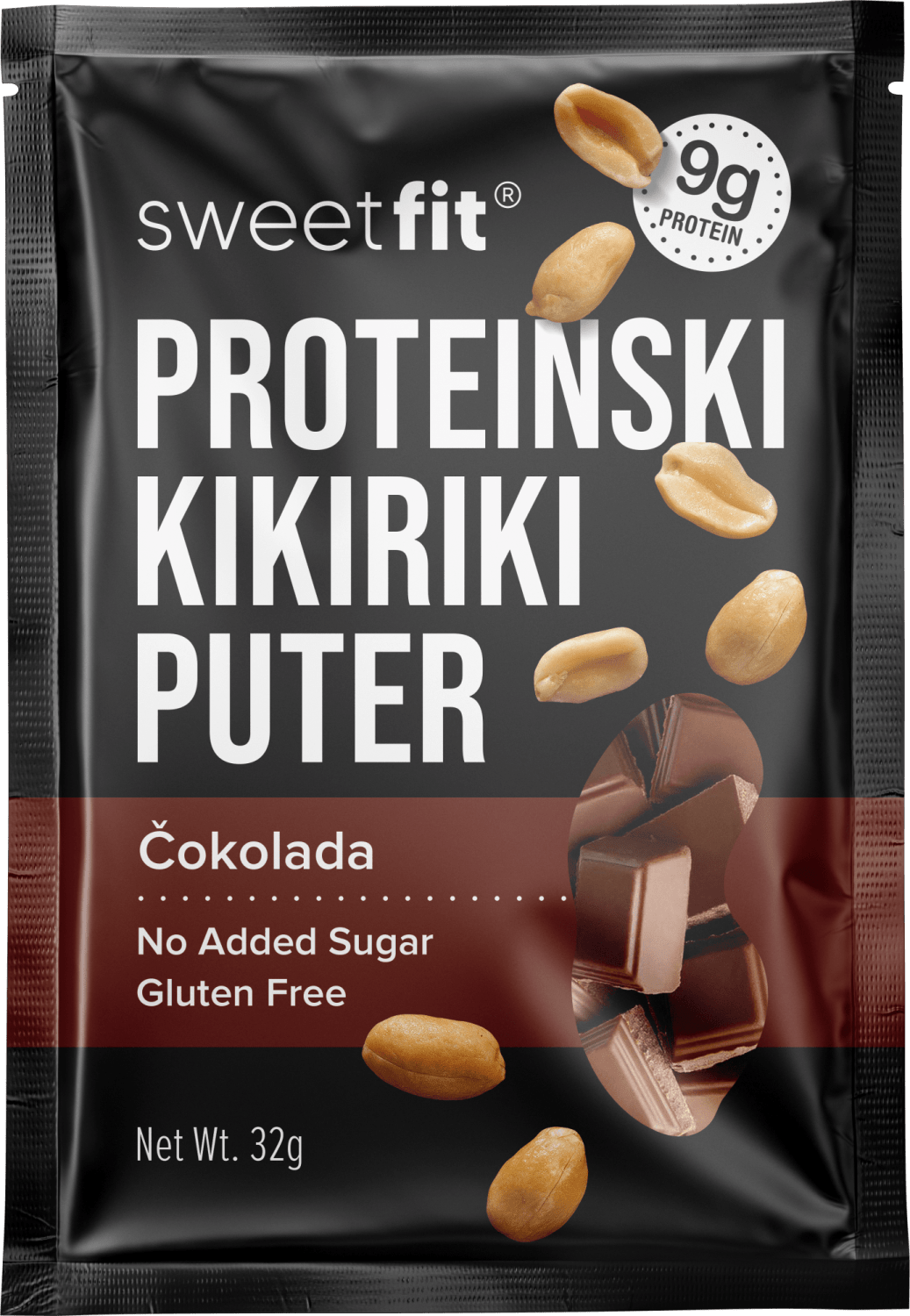 PUTER KIKIRIKI PROTEINSKI ČOKOLADA 32G SWEETFIT-slika