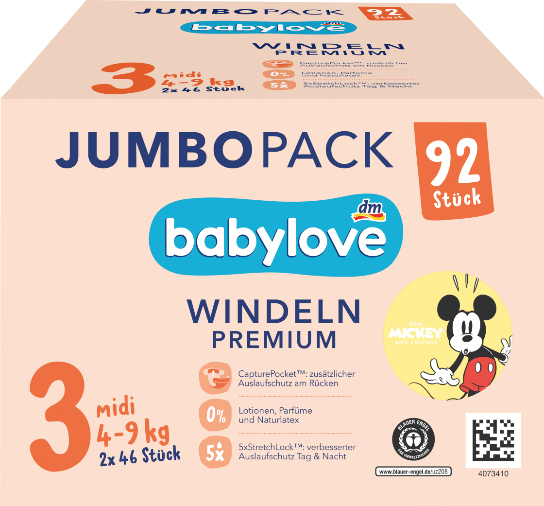 BABYLOVE pelene premium JP 3 midi 92kom-slika