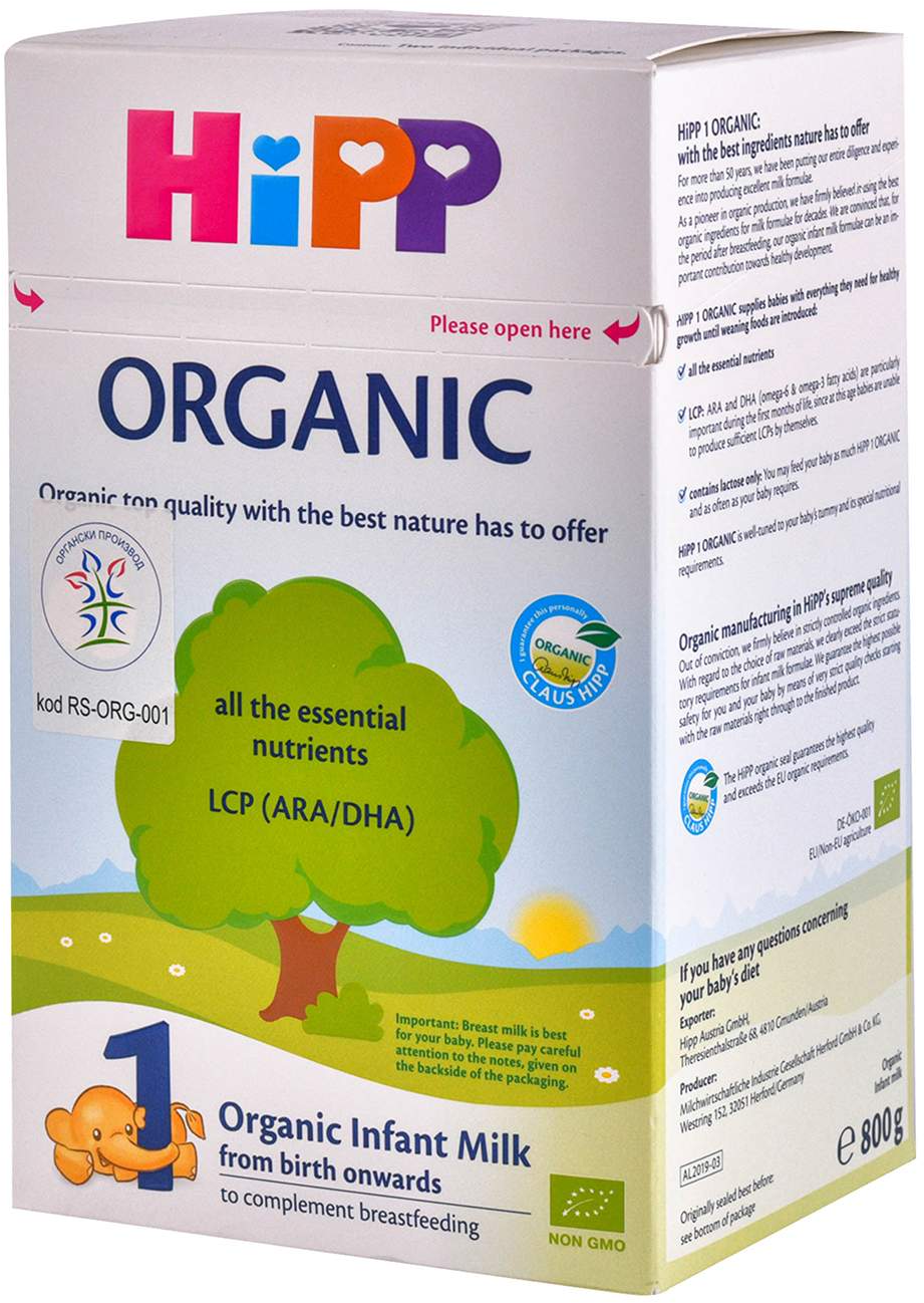 MLEKO ZAM ORGANIC 1 800G HIPP-slika