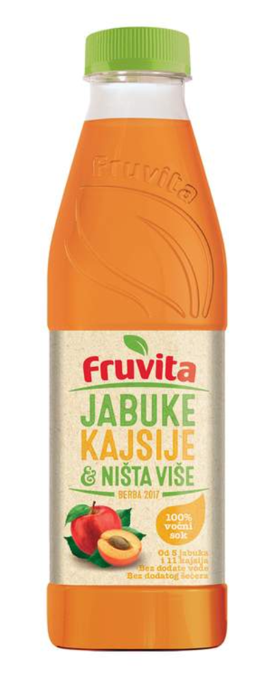 Voćni sok FRUVITA 100% jabuke kajsije i ništa više 750ml-slika