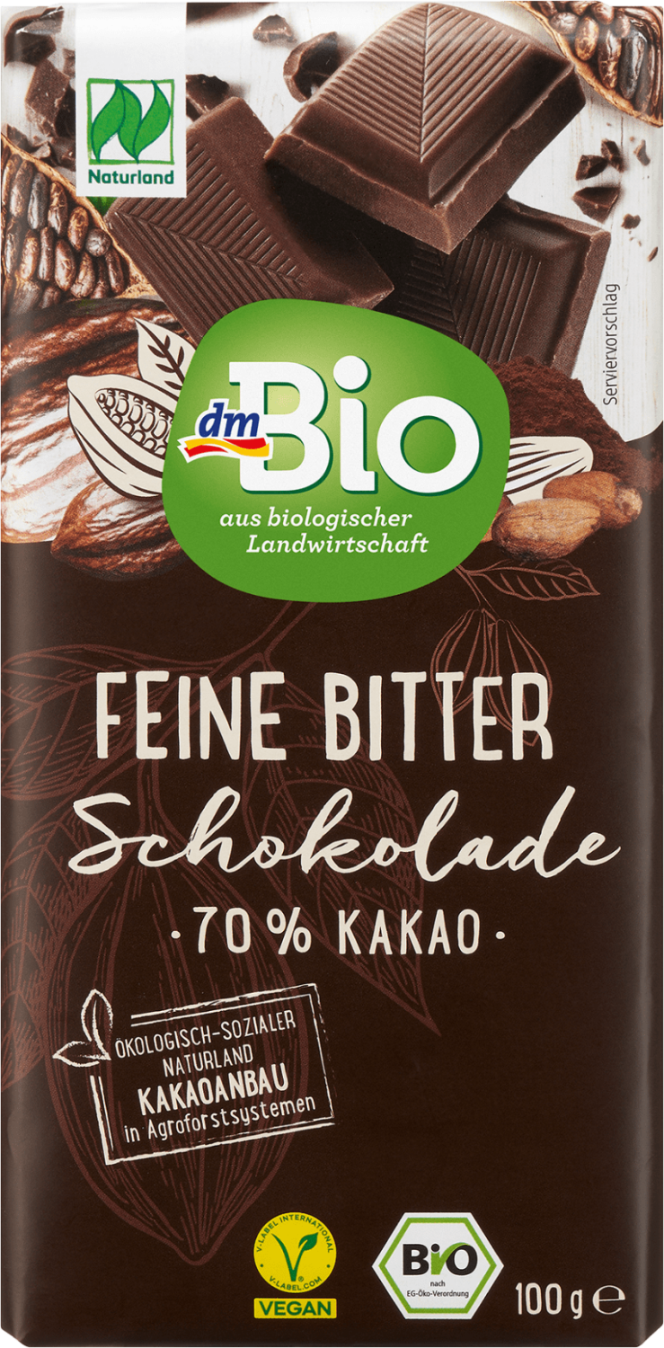 Crna čokolada DM BIO 70% kakao 100g-slika