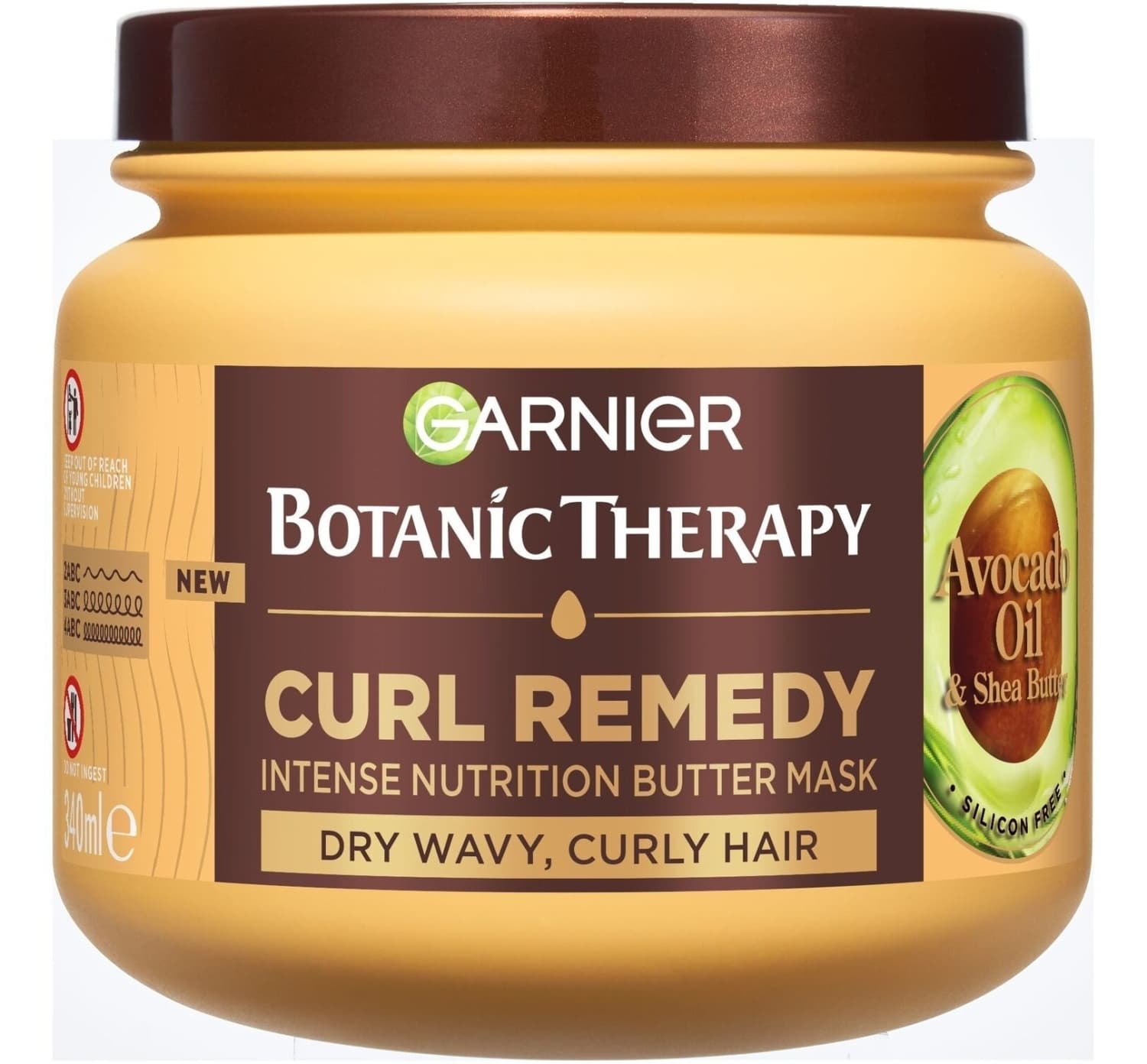 MASKA ZA SUVU TALASASTU I KOVRDŽAVU KOSU AVOCADO BOTANIC THERAPY340ML GARNIER-slika