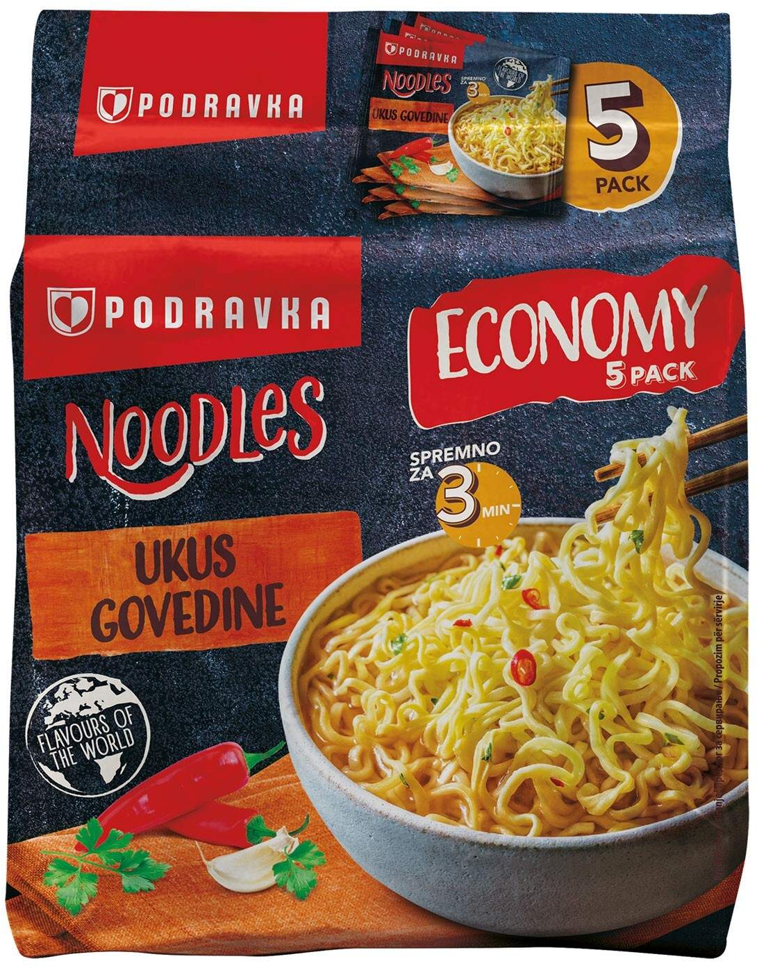 Nudle PODRAVKA govedina fini-mini 5x75g-slika