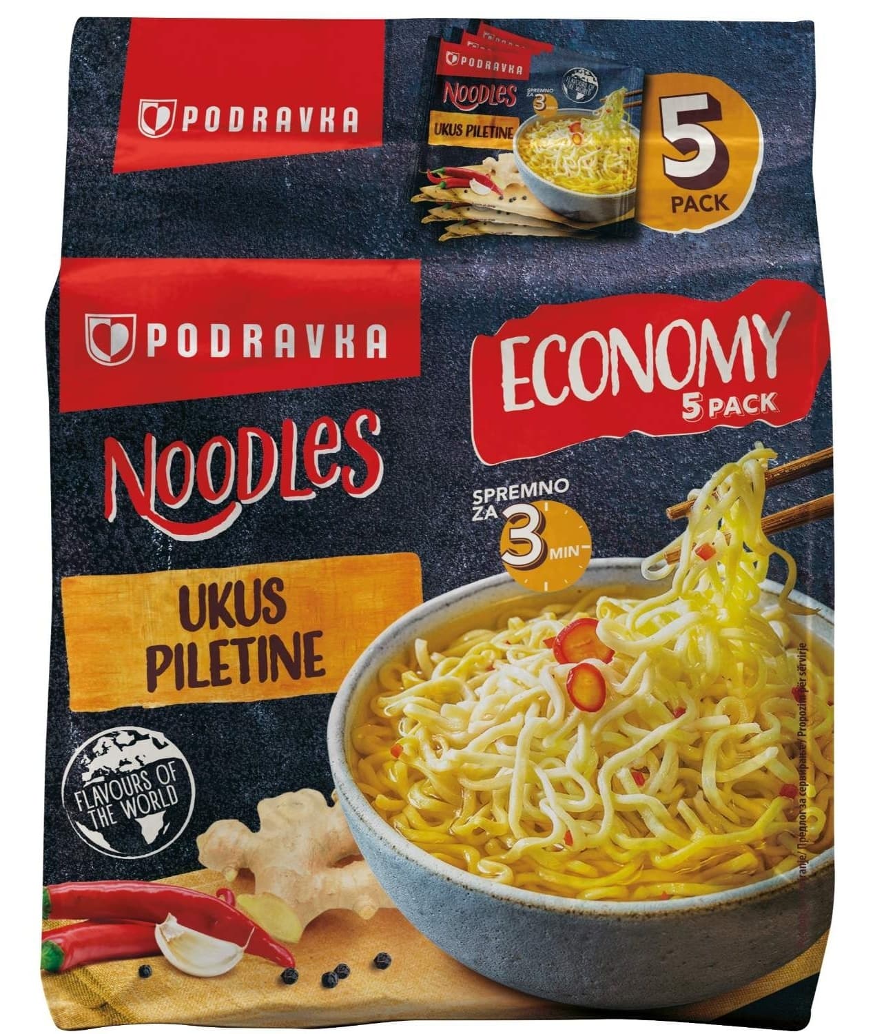 Nudle PODRAVKA piletina fini-mini 5x75g-slika