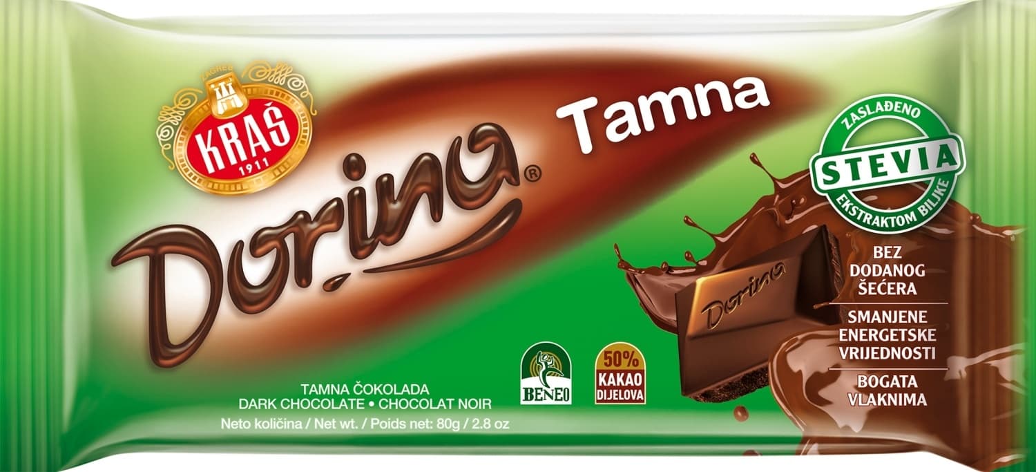 Cokol.tamna bez secera(Stevia)Dorina 80g-slika