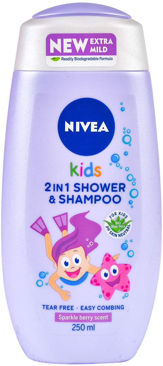 NIVEA Kids 2u1 gel za tuširanje i šampon 250ml-slika