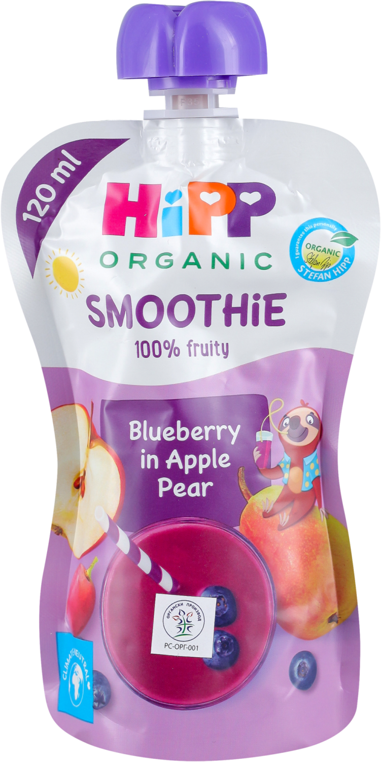 HIPP Bio smoothie borovnica jabuka kruška 120ml-slika