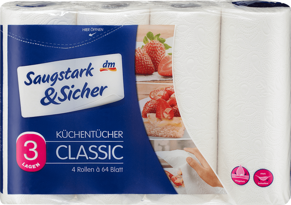Ubrus SAUGSTARK&SICHER Classic 3sloja 4kom-slika