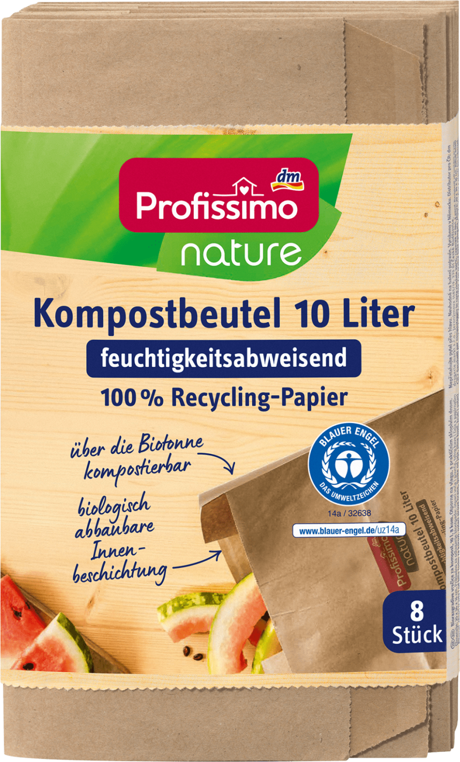 PROFISSIMO papirne kese za biootpad nature 10l 8kom-slika