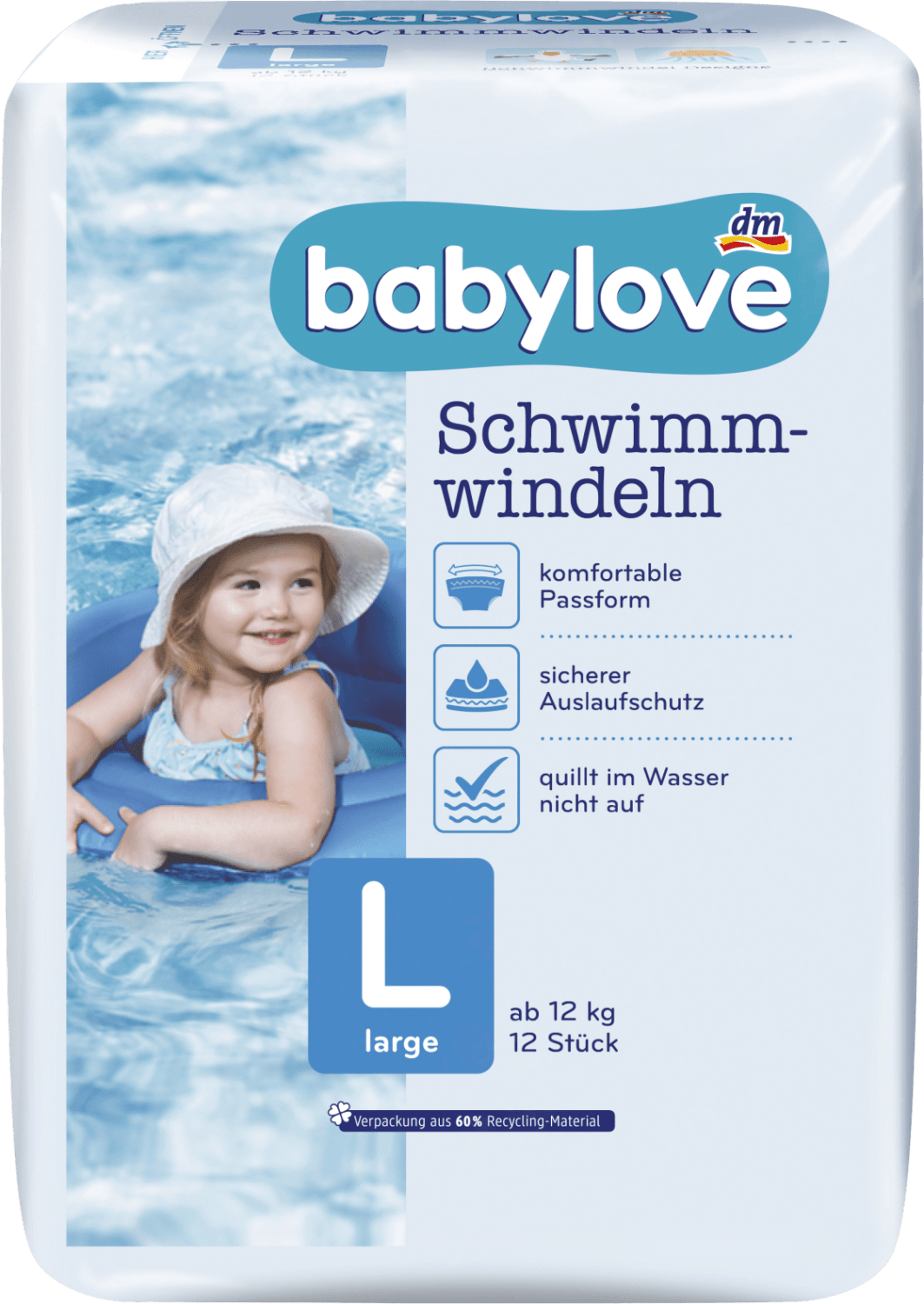 BABYLOVE pelene za plivanje L large 12kom-slika