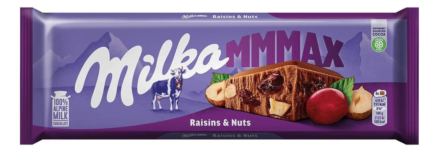Čokolada MILKA grozđice lešnik 270g-slika