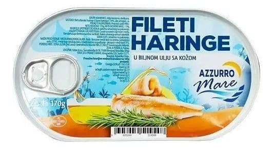 Haringa fileti u biljnom ulju 170g Azzurro Mare-slika