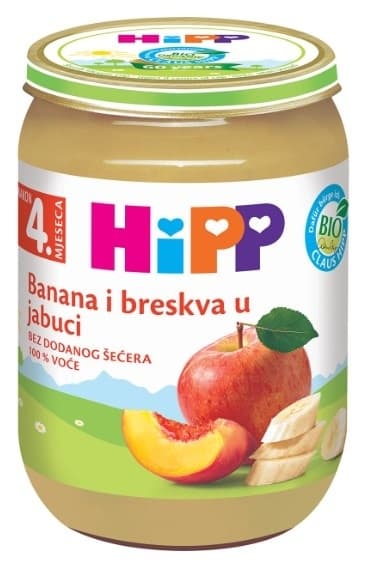 HIPP kašica banana breskva 190g-slika