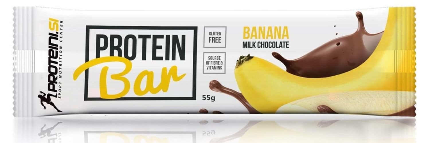 PROTEINI.SI protein bar banana mlečna čokolada 55g-slika