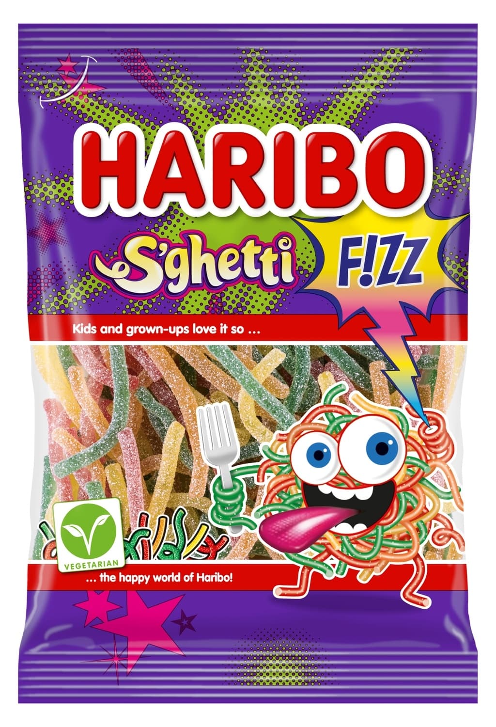 BOMBONE SPAGHETTI FIZZ 85G HARIBO-slika