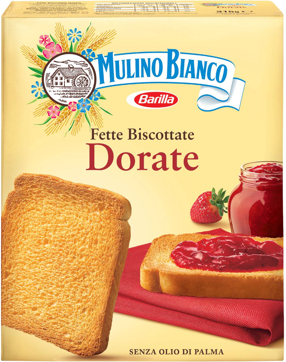 Dvopek BARILLA Mulino bianco fetter dorate 315g-slika