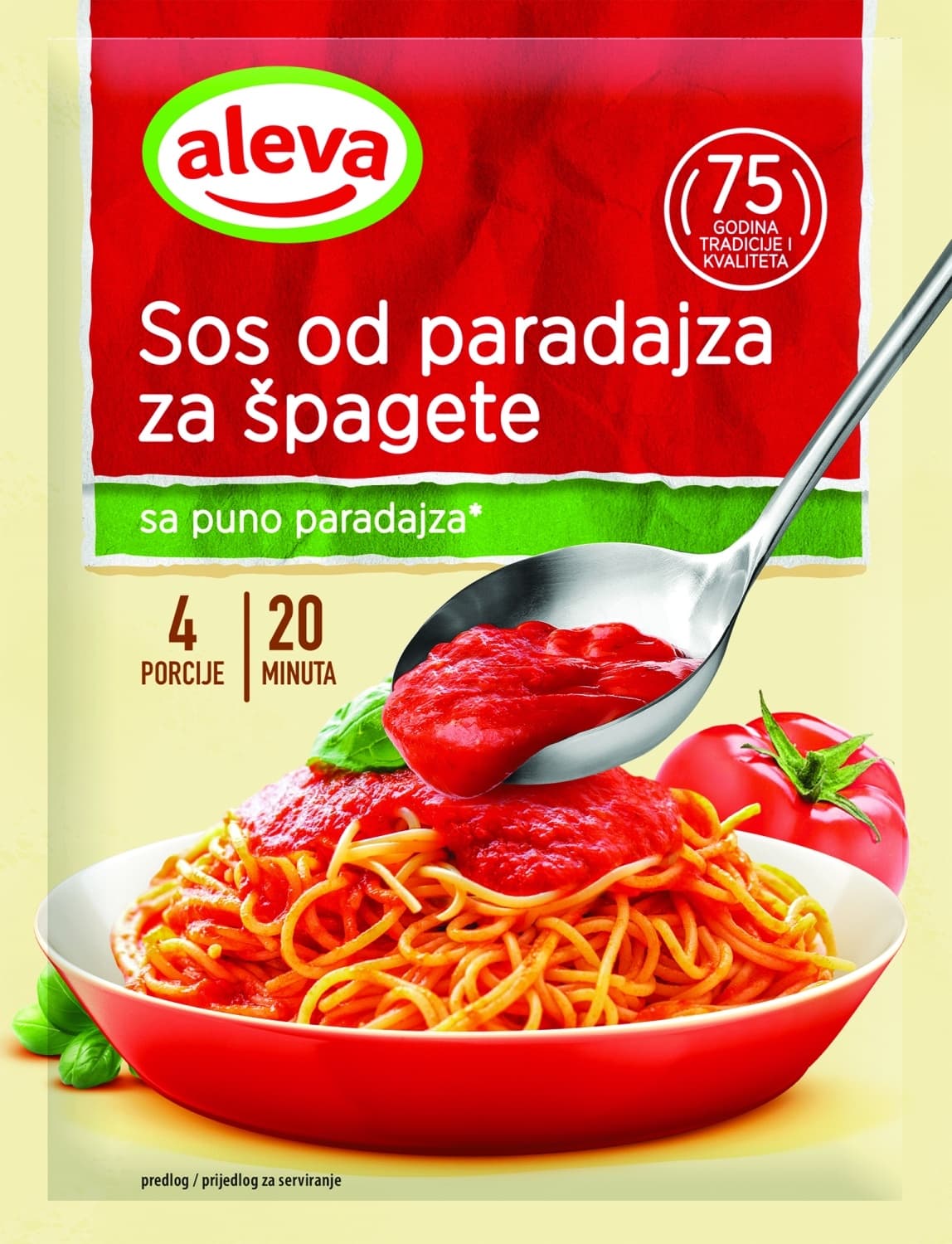 PARADAJZ SOS ZA ŠPAGETE 85G ALEVA-slika