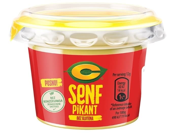 Senf C pikant čaša 100g-slika