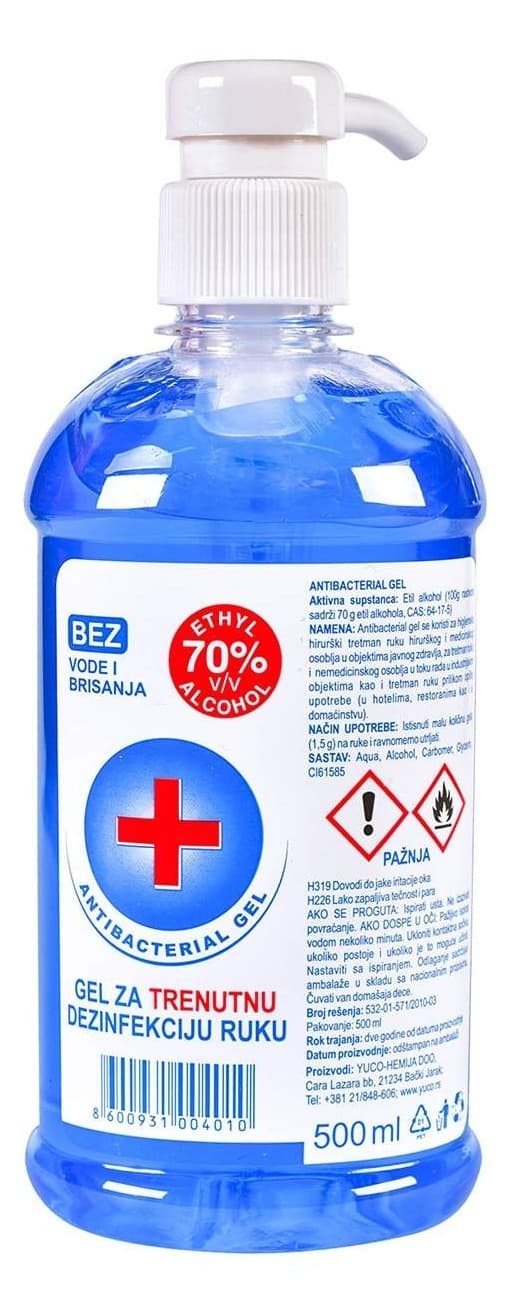 ANTIBACTERIAL gel za suvo pranje ruku 500ml-slika