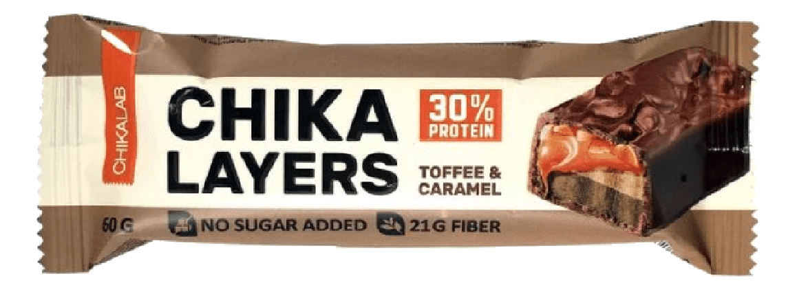 Proteinski bar CHIKALAB Chika layers karamela kikiriki 60g-slika