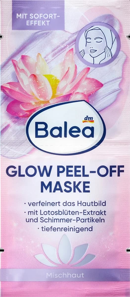 BALEA Glow peel off maska za lice 2x8ml-slika